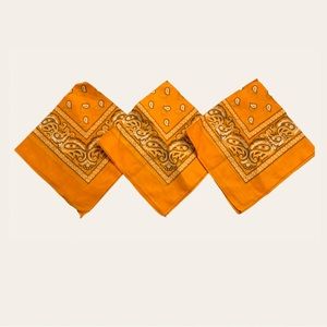 NWOT Lot of 3 Orange Classic Bandanas
